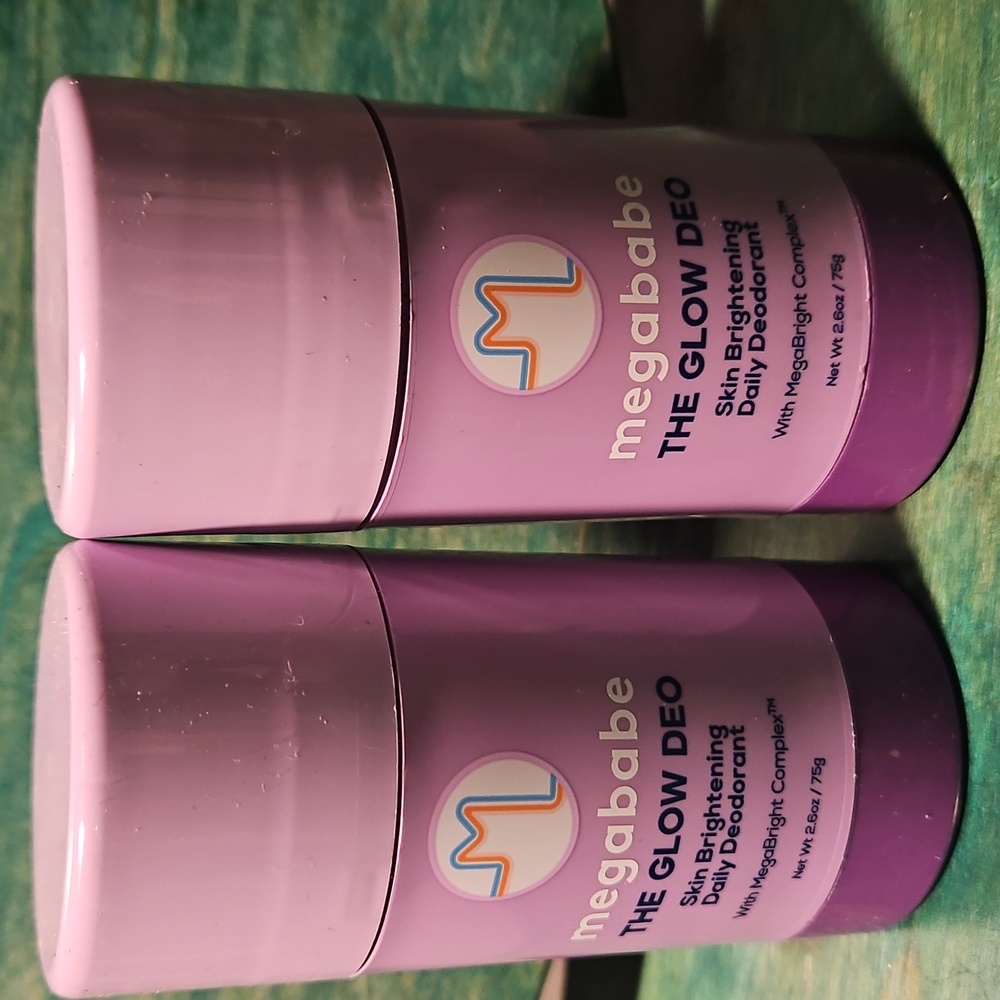 Megababe The Glow Deo Skin Brightening Daily Deodorant. Brand New  Set Of 2